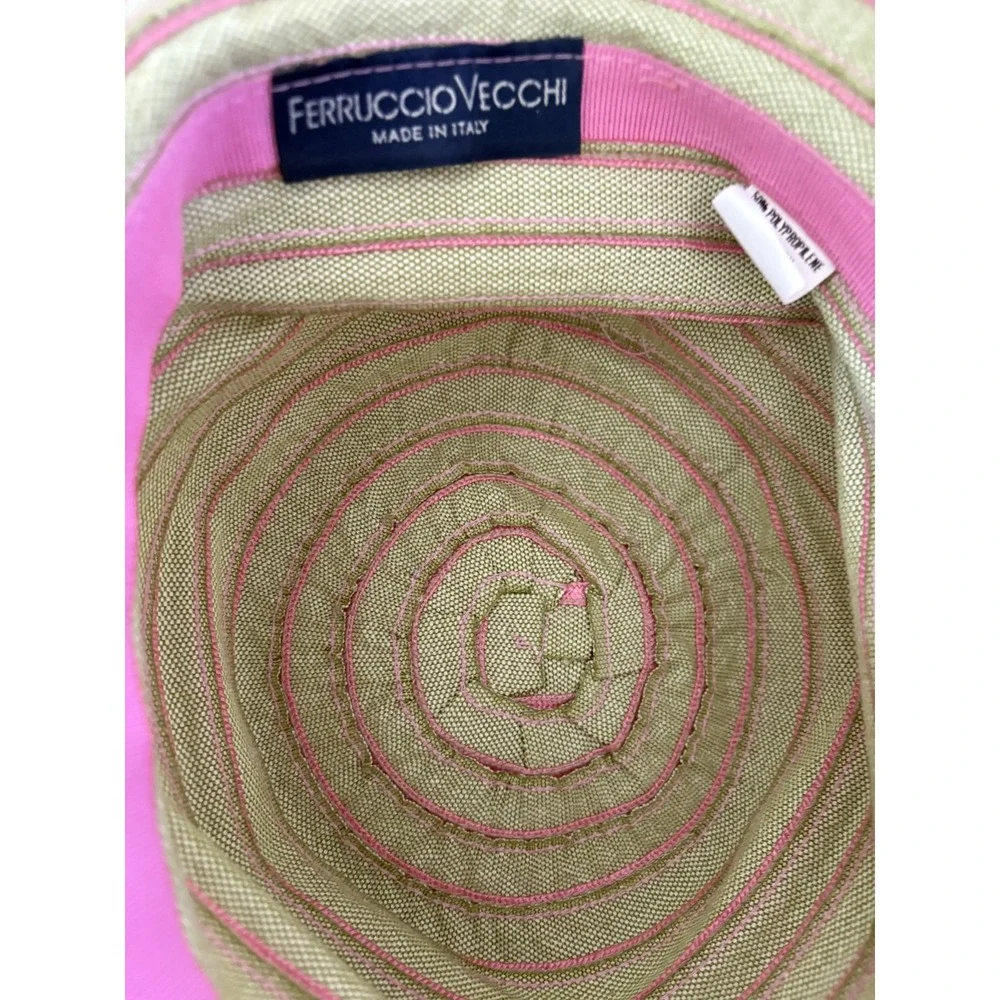 FERRUCCIO VECCHI Hat Beige Khaki Pink Vintage Italy Rare